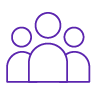 group of people icon purple